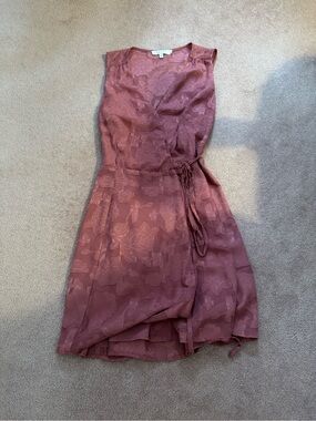 WAYF - Rose Wrap Tie Waist Dress with Floral Jacquard